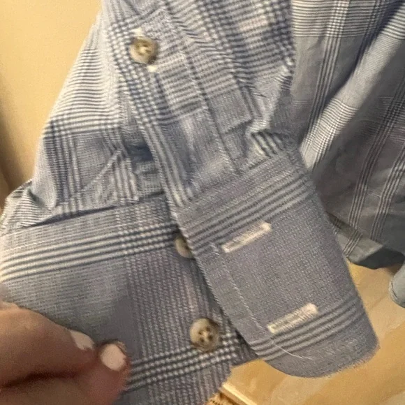 Burberry of London button down. Size L. Barely worn. White blue. Vintage
